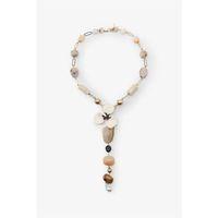 Taşlı Çiçek Kolye - Altın