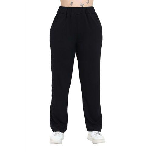 Melsay Butik Siyah Taş Baskılı Şerit Detay Kadın Eşofman Takımı