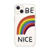 iPhone 13 Mini Be Nice Desenli Premium Silikonlu Şeffaf Telefon Kılıfı