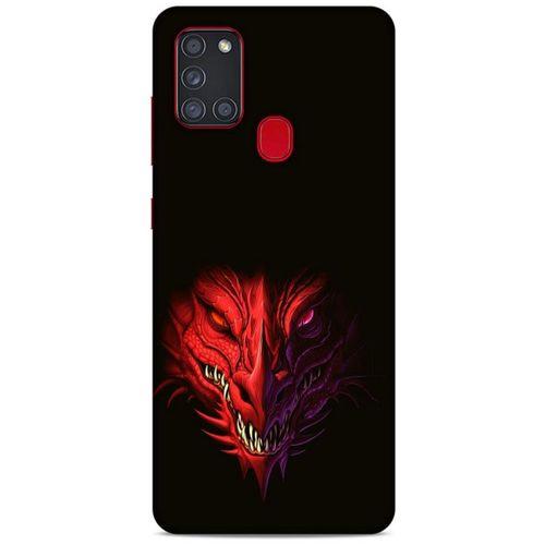 Samsung Galaxy A21s Kılıf Dragons (16) Kalın Kılıf Kırmızı King Ejderha