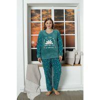 Büyük Beden Kadın Polar Peluş Pijama Takımı 0412 Y