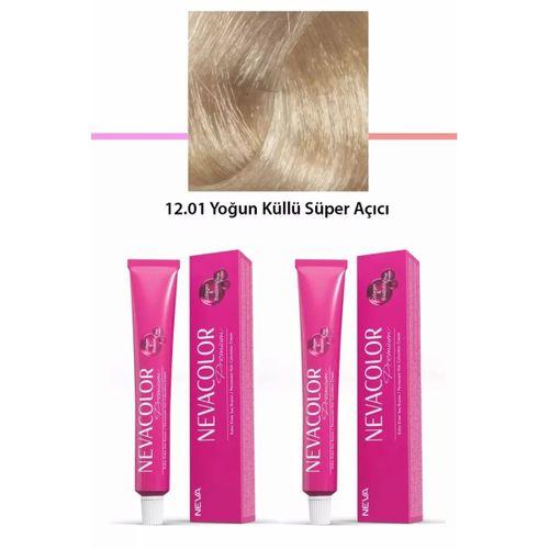 2 li Set Premium 12.01 Yoğun Küllü Süper Açıcı - Kalıcı Krem Saç Boyası 2 X 50 g Tüp
