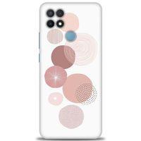 Oppo A15 Kılıf HD Baskılı Kılıf - Mürdüm Daireler + Tam Ekran Koruyucu