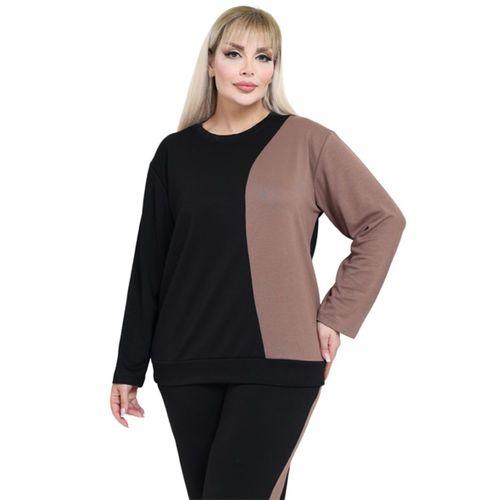 Melsay Butik Siyah Taba Renk Bloklu Modal Kadın Eşofman Takımı