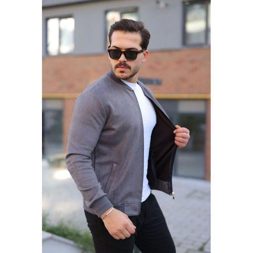 Erkek Scuba Süet Kumaş Bomber Hırka