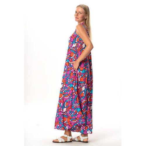 Askılı Viskon Suzan Uzun Yazlık Elbise Soyut Mor Syt mor