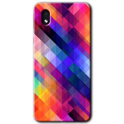 MRCİLETİSİM Samsung Galaxy A01 Core Kılıf Baskılı Kapak - Multi Oblique +Tam Kaplayan Mat Seramik