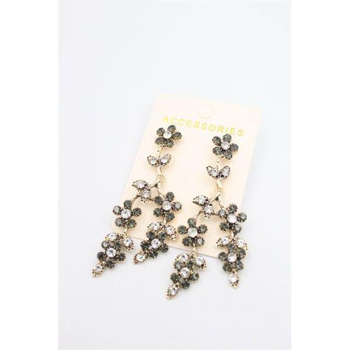 Çiçek Küpe - Siyah