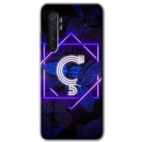 Xiaomi Mi Note 10 Lite Kılıf HD Desen Baskılı Arka Kapak - Dark Neon Yaprak Ç Harfi