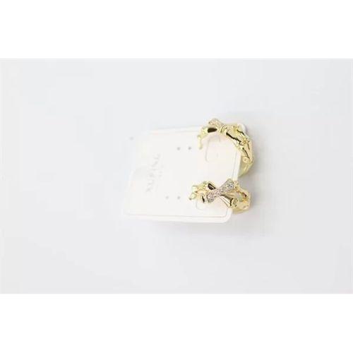 Taşlı Halka Küpe - Altın