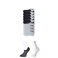 Siyah ve Beyaz Erkek Görünmez Çorap 9 çift