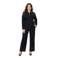 Kadın Siyah Yarım Fermuarlı Taşlı Eşofman Takım BGL-ST05083