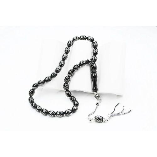 Oltu Taşı Beyzi Model Burgu İşlemeli Tespih