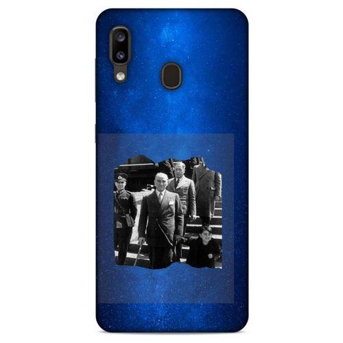 Samsung Galaxy A20 Kılıf Atatürk (11) Tam Koruma Gece Mavisi