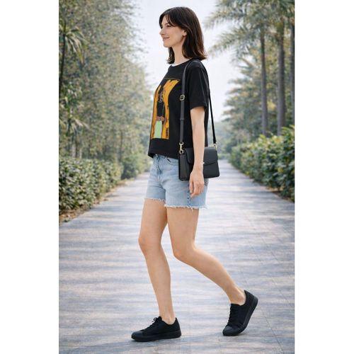 BASKILI BİSİKLET YAKA T-SHIRT (A21-10520)