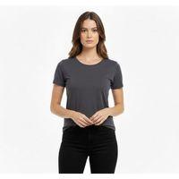 T-Shirt Bisiklet Yaka Slim Fit Likralı Tişört Günlük Basic Body - Füme