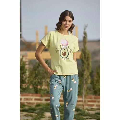 Desenli Ve Baskılı "yoga Sport" Pijama Takımı