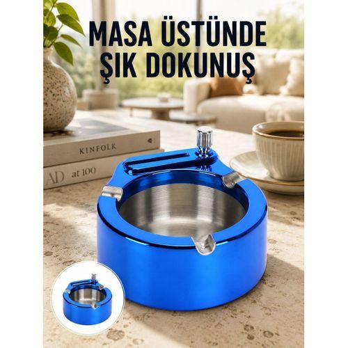 Masa Üstü Çakmaklı Küllük Paslanmaz Metal Gövde Yeni Nesil