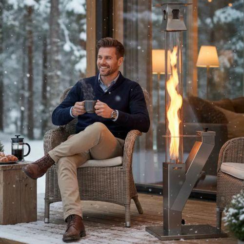 Kamp Ayısı® Kule Roket™ Uzun Camlı Pelet Sobası, Pürmüz ve Pelet Hediyeli