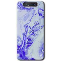 MRCİLETİSİM Samsung Galaxy A80 Kılıf Baskılı Kapak - Cranny Liquid Wall + 5D Tam Kaplayan Cam