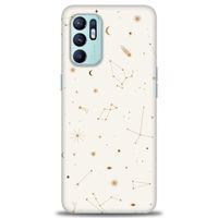Oppo Reno 6 Kılıf HD Baskılı Kılıf - Yıldız Haritası + Tam Ekran Koruyucu