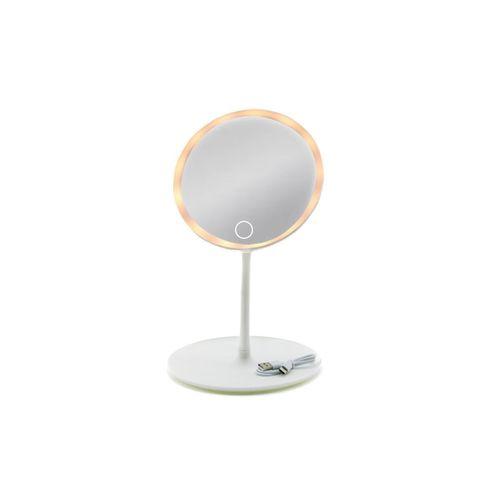 6,5 inç LED USB Şarjlı Yuvarlak Makyaj Aynası - 90° Ayarlı, Standlı