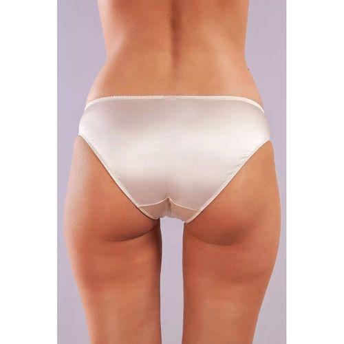 Golshan Giselle Mini Slip, Kadın Güpürlü Saten Ekru Külot