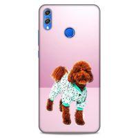 Huawei Honor 8x Kılıf Köpek Kıyafetleri (33) Hybrid Kılıf Poodle Pijama