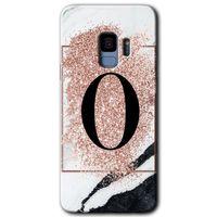 Potkal Hediye Fabrikası Samsung Galaxy S9 Kılıf HD Desen Baskılı Arka Kapak - Pembe Mermer Desenli O Harfi