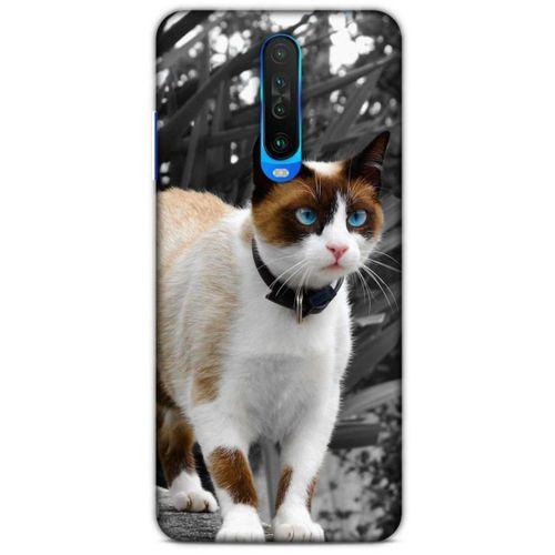 Lopard Xiaomi Poco X2 Uyumlu Kılıf Kediler (43) Thin Fit Kılıf Beyaz Kedi