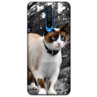 Lopard Xiaomi Poco X2 Uyumlu Kılıf Kediler (43) Thin Fit Kılıf Beyaz Kedi