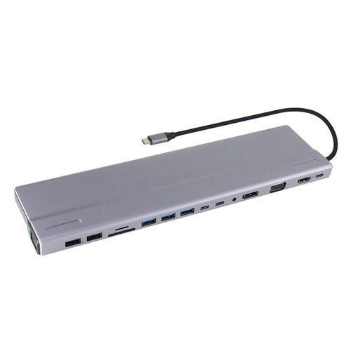 Vcom Cu4703 Type-c To Usb3.0-3+usb2.0-2+vga+rj45+sd+tf+audio+hdmı+dp+usb-c Data-2+usb-c Çoklayıcı