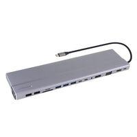 Vcom Cu4703 Type-c To Usb3.0-3+usb2.0-2+vga+rj45+sd+tf+audio+hdmı+dp+usb-c Data-2+usb-c Çoklayıcı