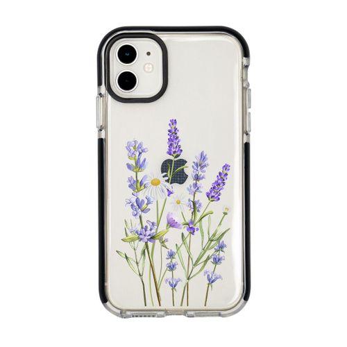 iPhone 12 Lavender Desenli Candy Bumper Silikonlu Telefon Kılıfı