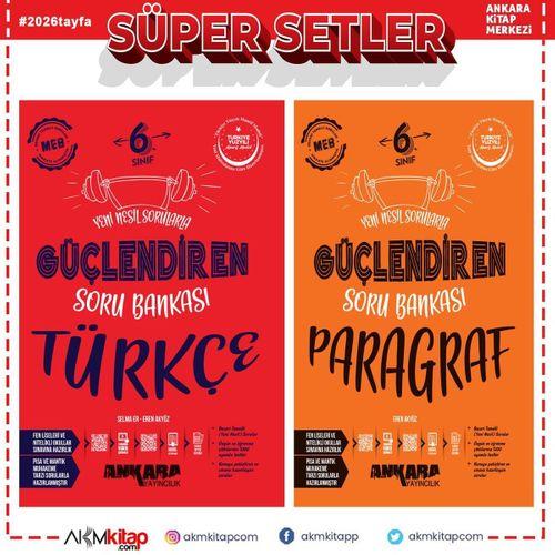 Ankara Yayıncılık 6.Sınıf Türkçe ve Paragraf Güçlendiren Soru Bankası Seti 2 Kitap