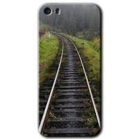 iPhone 5s Kılıf HD Desen Baskılı Arka Kapak + Temperli Cam - Tren Yolu