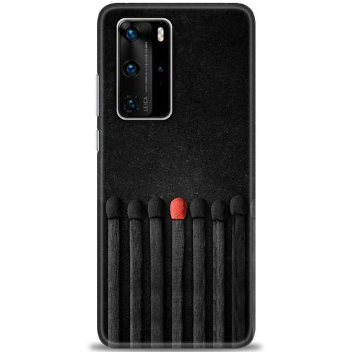Huawei P40 Pro Kılıf HD Baskılı Kılıf - Kibrit Çöpleri + Tam Ekran Koruyucu