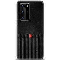 Huawei P40 Pro Kılıf HD Baskılı Kılıf - Kibrit Çöpleri + Tam Ekran Koruyucu