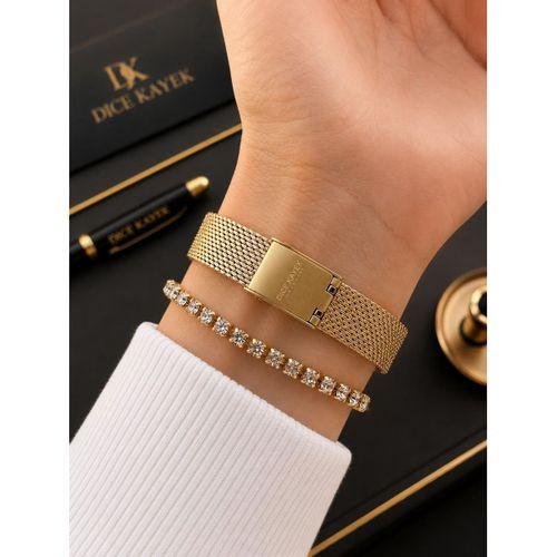 Dice Kayek Oval Mini Vintage Kasa Kadın Kol Saati Çelik Kordon 5 ATM Suya Dayanıklı+Bileklik DC.29
