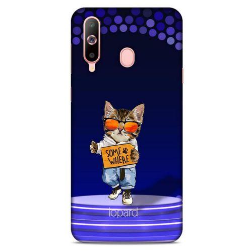 Samsung Galaxy A60 Kılıf FunnyMaX (42) Rugged Armor Kılıf Kedili Mor