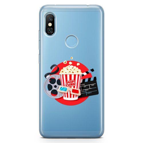 Xiaomi Redmi Note 6 Pro Kılıf Sinema Popcorn Arka Kapak Koruma Desenli Full Koruyucu