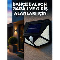 Solar Led Bahçe Aydınlatma Lambası 3 Işık Modlu Sensörlü Duvar Tipi Dış Mekan