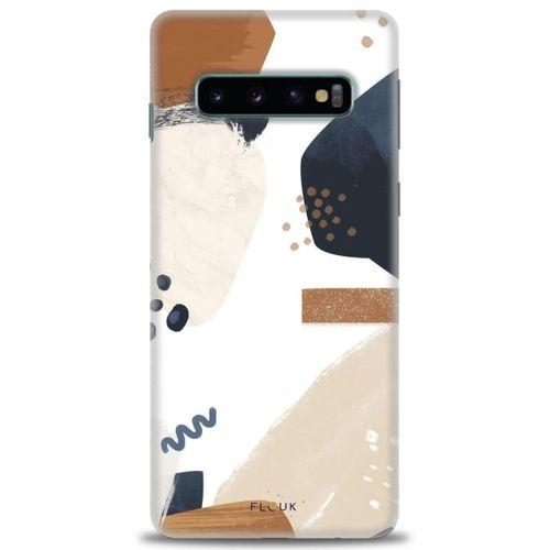 Samsung Galaxy S10 Kılıf HD Baskılı Kılıf - Bej + Tam Ekran Koruyucu