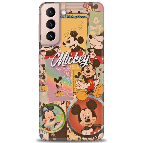 Samsung Galaxy S21 Plus Kılıf HD Baskılı Kılıf - I Love Mickey + Tam Ekran Koruyucu