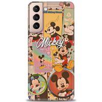 Samsung Galaxy S21 Plus Kılıf HD Baskılı Kılıf - I Love Mickey + Tam Ekran Koruyucu