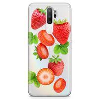 Oppo A5 2020 Kılıf Çilek Reçeli Arka Kapak Koruma Desenli Full Koruyucu