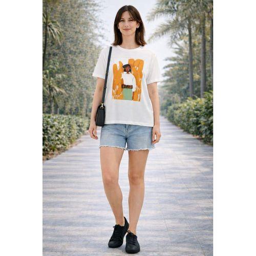 BASKILI BİSİKLET YAKA T-SHIRT (A21-10520)