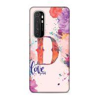 Xiaomi Mi Note 10 Lite Kılıf Harfler D Arka Kapak Silikon Koruma Full Koruyucu