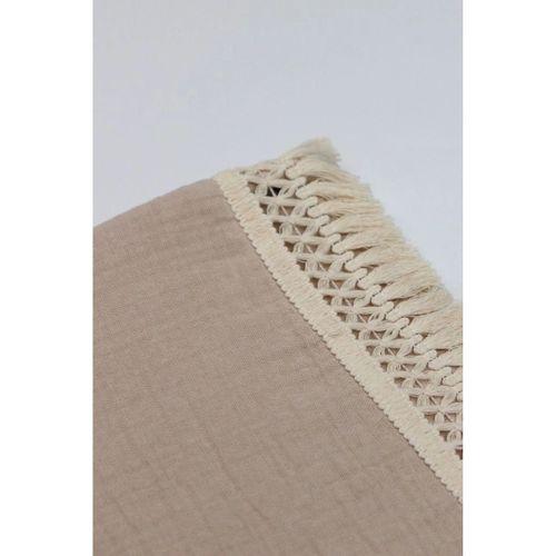 Organik Müslin 80x90 Fistolu Battaniye 70112 Bej