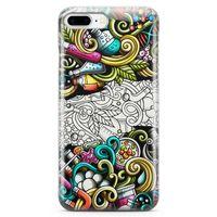 Apple iPhone 8 Plus Kılıf Kimya Doodle Arka Kapak Koruma Desenli Full Koruyucu